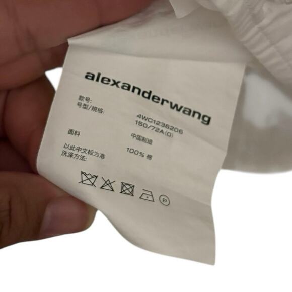 Alexander Wang 100% Cotton White Halter Off Shoulder Shirt Mini Dress Size 0 - Picture 10 of 10